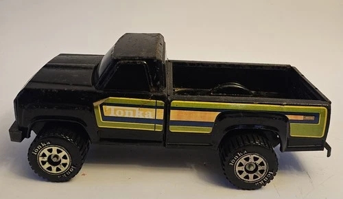 Vintage Tonka Pickup Truck 4x4 Wheel Black Vehicle Pressed Steel USA Made