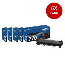 Brother TN770 Super HY Black Toner 5 Pack Genuine HL-L2370DW MFC-L2750DW NEW