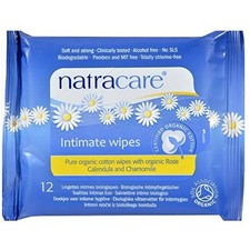 Natracare Organic Cotton Intimate Wipes, 12 Count