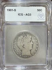 1901 S Barber Half Dollar ICG AG-3 IDC Verified