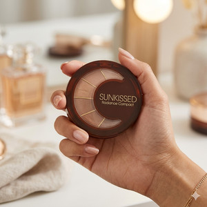 Ensemble compact de maquillage tout-en-un pour le rayonnement sunkissed - Bronze, ombre à paupières, lip Gloss