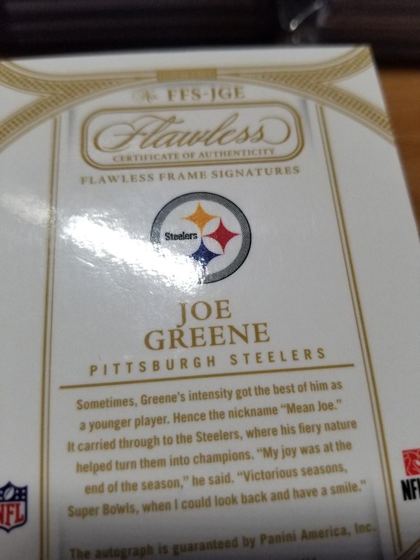 2024 Panini Flawless Joe Greene Autograph Frame Signatures Auto #/25 view 4
