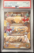 Ty Simpson/Fernando Mendoza/John Mateer Auto Gold 1/1 PSA 9. 