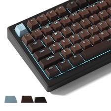 Shine Through Retro Brown PBT Keycaps Cherry Profile Fits 61/64/68/84/87