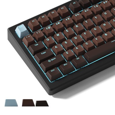 Shine Through Retro Brown PBT Keycaps Cherry Profile Fits 61/64/68/84/87