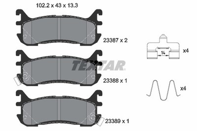 BREMSBELAGSATZ FÜR MAZDA MX-5 II (NB), MAZDA 323 F V (BA) - TEXTAR 2338704
