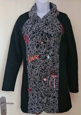 Stunning 'Joe Browns' Black Embroidered Crystal-buttons Applique Coat - Size 10