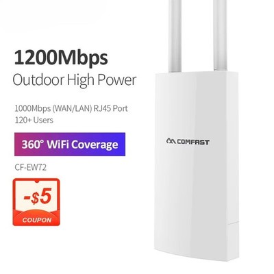 New AC1200 Outdoor Access Point High Power 2.4G 5GHz Gigabit Router AP Repeater