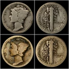 🔥1917 Mercury Dime Pair • Fine • 2‑Coin Lot • 90% Silver • Uncertified🔥