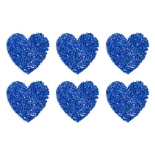 6 Pcs Heart Iron on Patches 5.5cm Sew on Patches for DIY Crafts, Blue