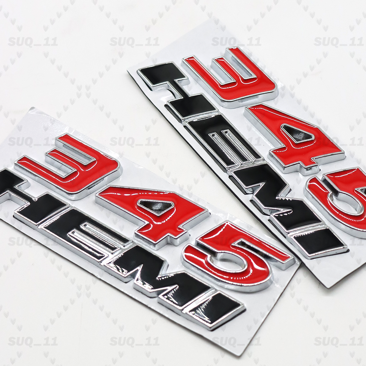 2X Sticker 345 HEMI Emblem Black Chrome For C*harger C*hallenger Fender Badges