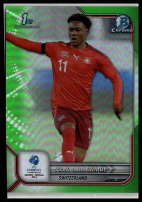 2022 Bowman Chrome Road to UEFA  #65 Felix Mambimbi Neon Green Refractors #/199