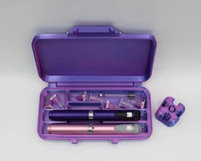 Dual (2) Pen Injection Travel Kit Case - Pink & Blue Silk (looks Purple)