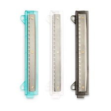 Set Of 3 Hole Punch For Binder Plastic Portable Ruler With Hole Puncher For Bind