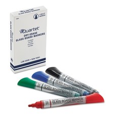 Quartet Premium Glass Board Dry Erase Marker, Bullet Tip, Assorted, 4/Pack