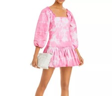 NWOT LoveShackFancy Chai Tie Dyed Mini Dress Pink Size 0 Cottagecore Glam Party