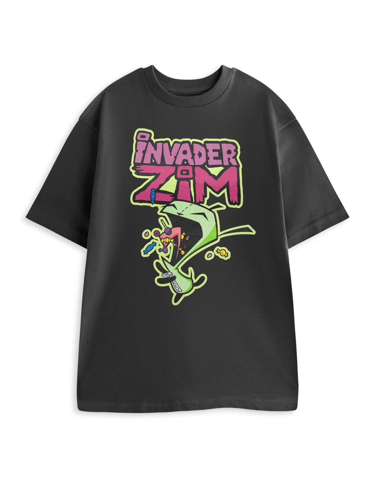 Invader Zim Short Sleeved T-Shirt | Mens Charcoal | Official Merch