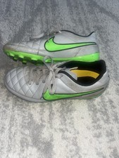 Nike Jr Kids Tiempo Size 6Y Soccer Cleats Black Neon Green/Grey