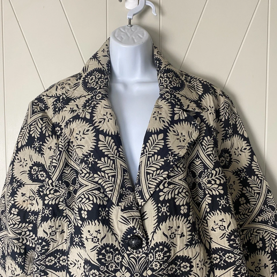 Chaqueta Blazer Caslon Mujer Acolchada Talla 24W Floral Boho Artística Western Abstracta Foto 3 de 4