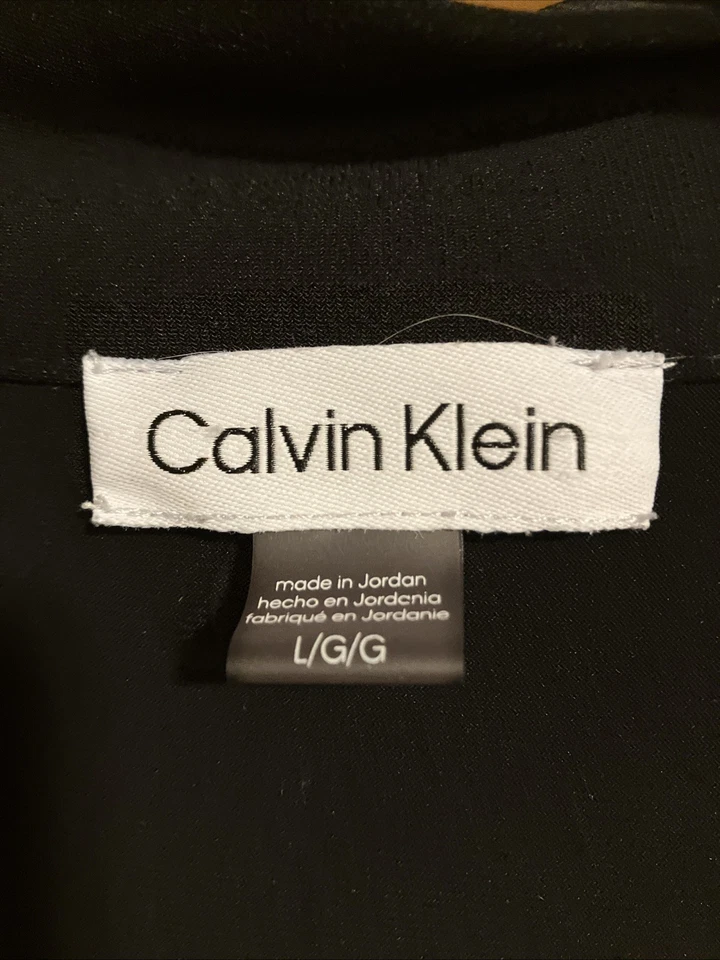 Cárdigan corto CALVIN KLEIN L negro frente abierto mangas largas Foto 2 de 4