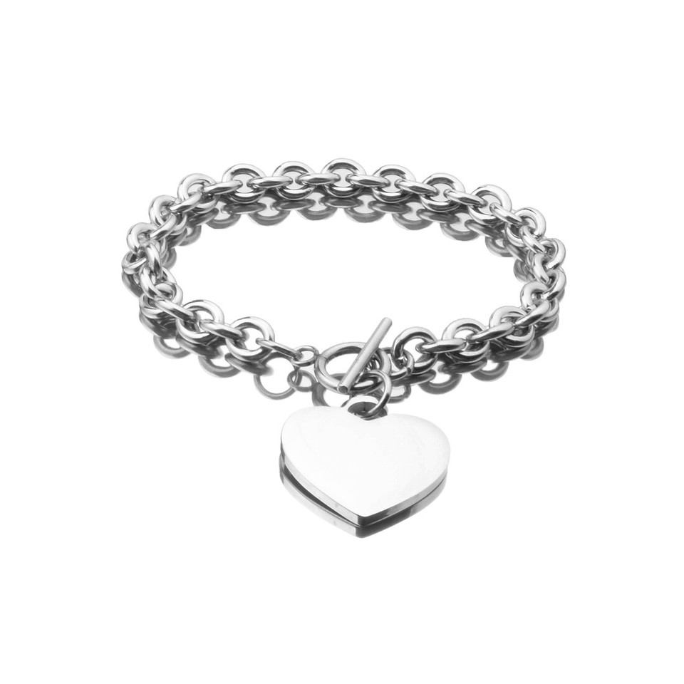 High Polished Stainless Steel Heart Choker Necklace - Adjustable Open Collar, Tri-Color Finish