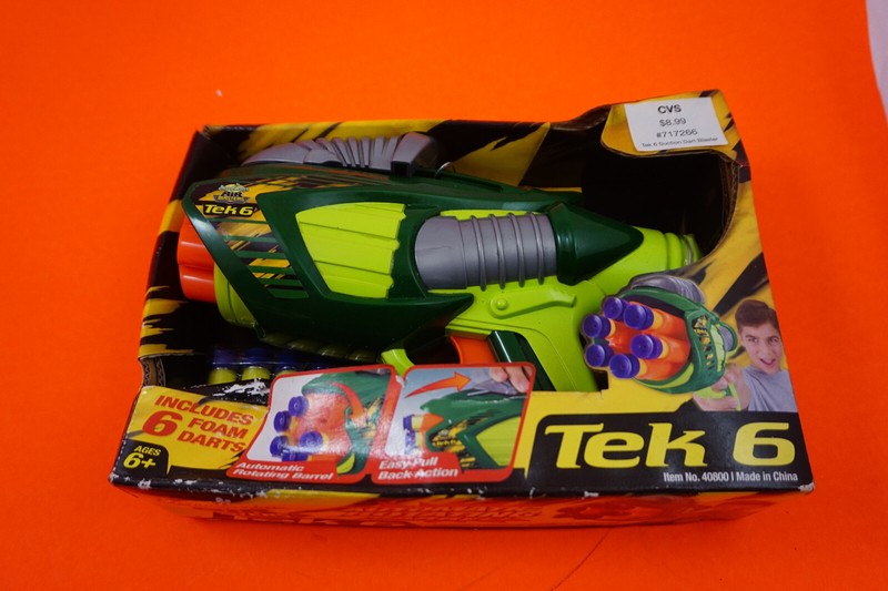 Buzz Bee Toys Air Warriors Tek 6 Foam Dart Gun Automatic Rotating Barrel NICE