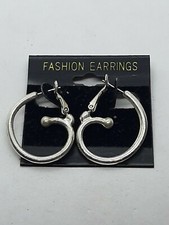 VTG NEW 1980's Silver Plated Abstract Twisted Hoop Leverback Earrings NOS