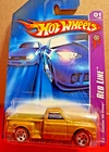 Hot Wheels 2007 Red Line Series Custom 69 Chevy Pickup Gold w/Chrome 5 Spokes