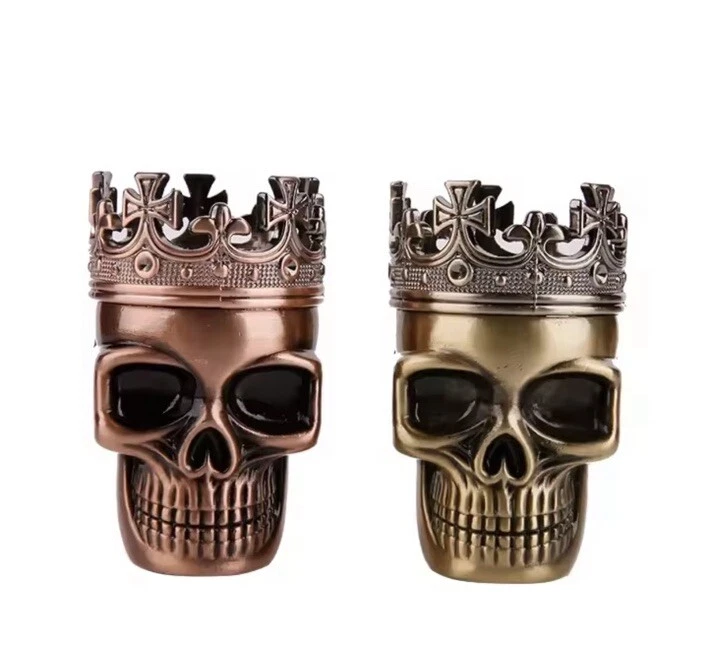 WHOLESALE COUNTERTOP DISPLAY OF 6 Herb & Spice/Grinder Skull Shaped, 47mm