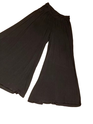 Vintage Free People Boho Wide Leg Knit Palazzo Pants Large XL Festival Womens - Picture 9 of 12