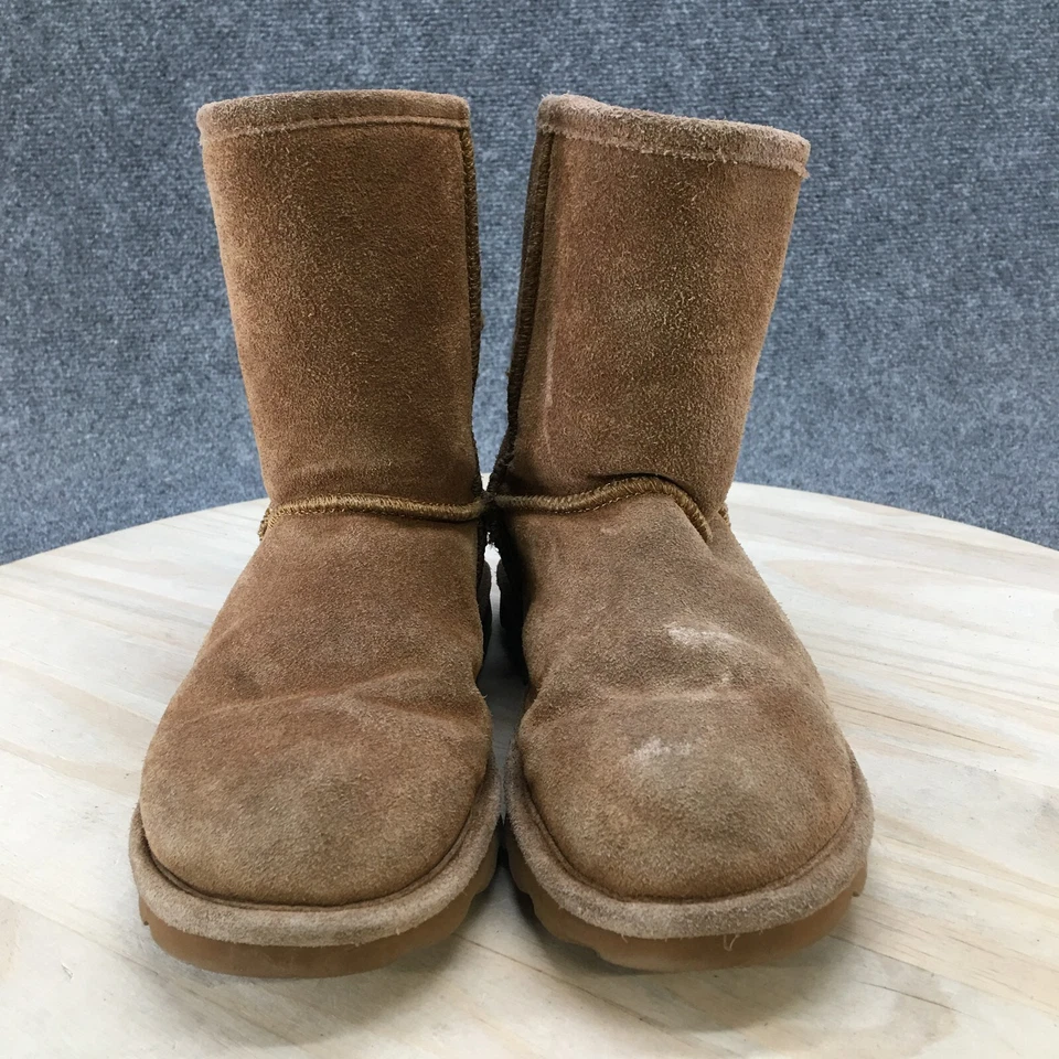 Bearpaw Boots Youth 4 Elle Shearling Brown Suede Wool Pull On Casual Ankle 1962Y - Image 4 of 4