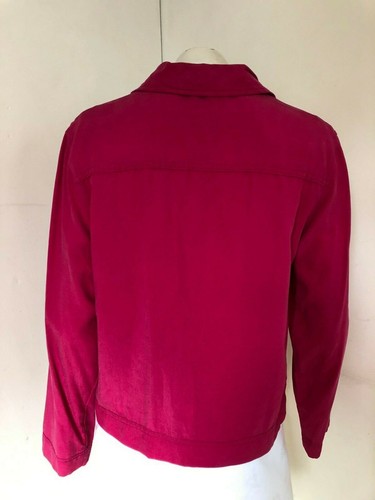 NICE !! Used Faded Cerise Pink Zip Up Jacket - From Marks & Spencer - Size 10 - Picture 4 of 5