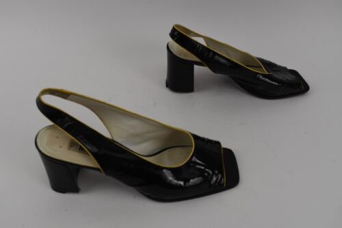 Moschino Womens Black Open Toe Slingback Heels Size 9 *READ* - Picture 2 of 7