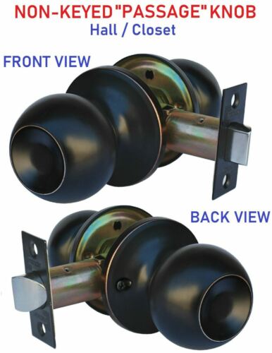Constructor Chronos Passage Knob Handle Lockset Hallway Closet Oil Rubbed Bronze - Picture 2 of 4