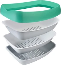 Luuup Litter Box 3 Sift Tray System Non-Stick Antimicrobial Spill Guard NEW