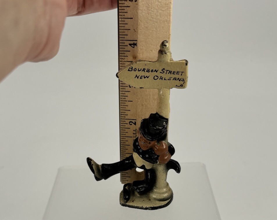 Vintage Bourbon Street New Orleans LA Drunk On Sign Cast Iron Bottle