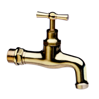 T Itap 350gr 1/2'' Polished Brass Curved Faucet for Garden Fountain