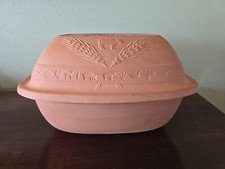 Clay Pot Terra Cotta Roaster Roscan Braten Topf Dutch Oven Lid Bottom ~ NWOB