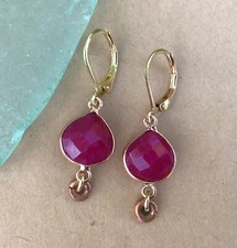 New Ruby bezel Sundance Charm artisan jewelry gorgeous drop earrings