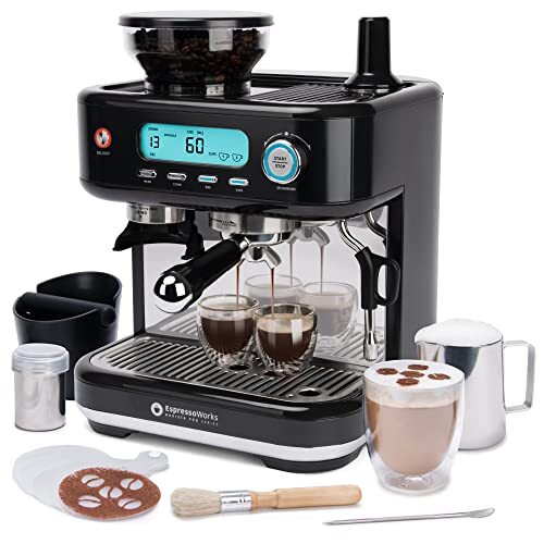 EspressoWorks Barista Pro Series Espresso Machine with Grinder LCD Display