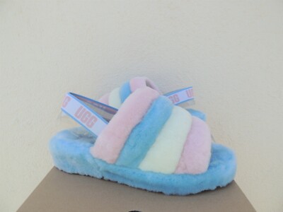 UGG PRIDE STRIPES FLUFF YEAH SLIDE SHEEPSKIN SLIPPER SANDALS  display picture 3