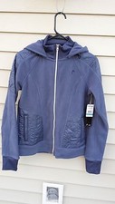 Head Womens Gray Blue Fleece Padded Classic Fit Jacket Hoodie Size Xs New $55