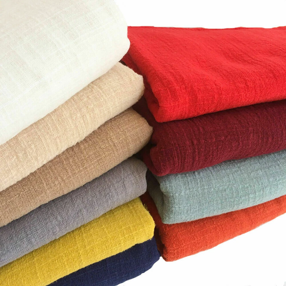 Spring Summer Thin Linen Cotton Fabric Eco Breathable DIY Making Clothes Dress - Image 4 of 4