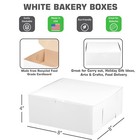 [ 75 Pack ] White Bakery Pastry Boxes - 8 x 8 x 4 Inches