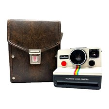 Polaroid One Step Instant Film Land Camera Rainbow Stripe - With Case