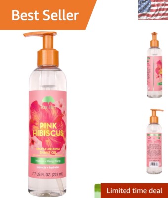 Moisturizing Pink Hibiscus Shave Oil - Prevent Razor Bumps, Irritation - 7.7 oz