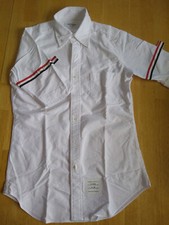 NWOT Thom Browne White Oxford Button Down Grosgrain Short Sleeves TB2 Small