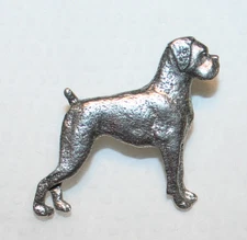 BOXER UnCropped Dog Harris Fine PEWTER PIN Jewelry Art USA Made
