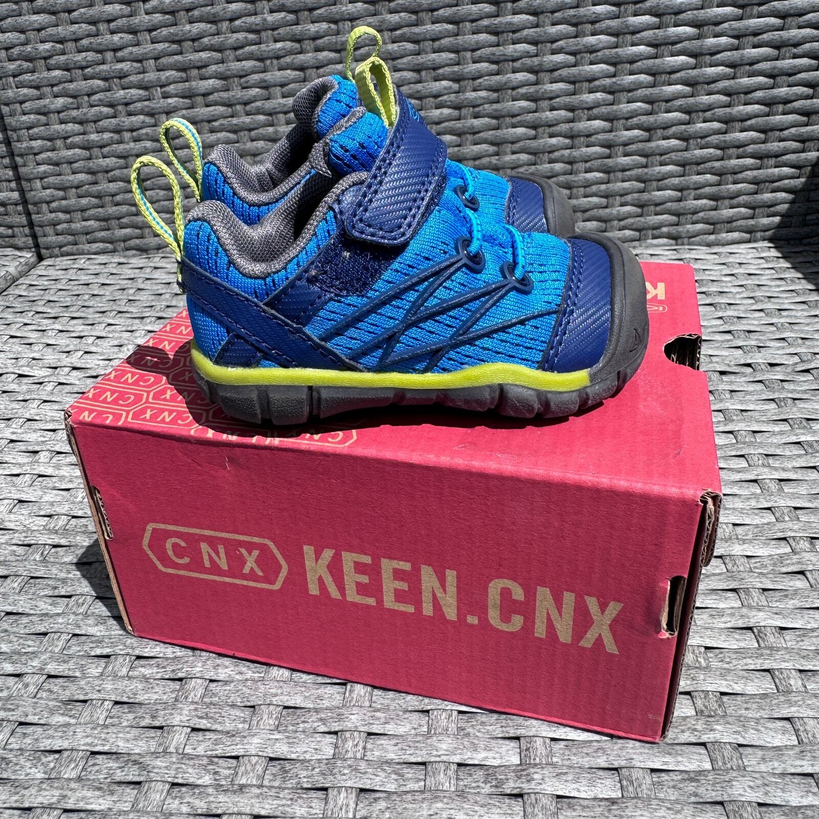 Scarpe da trekking Keen Chandler CNX rete elastico pizzo blu verde bambini bambino taglia 4