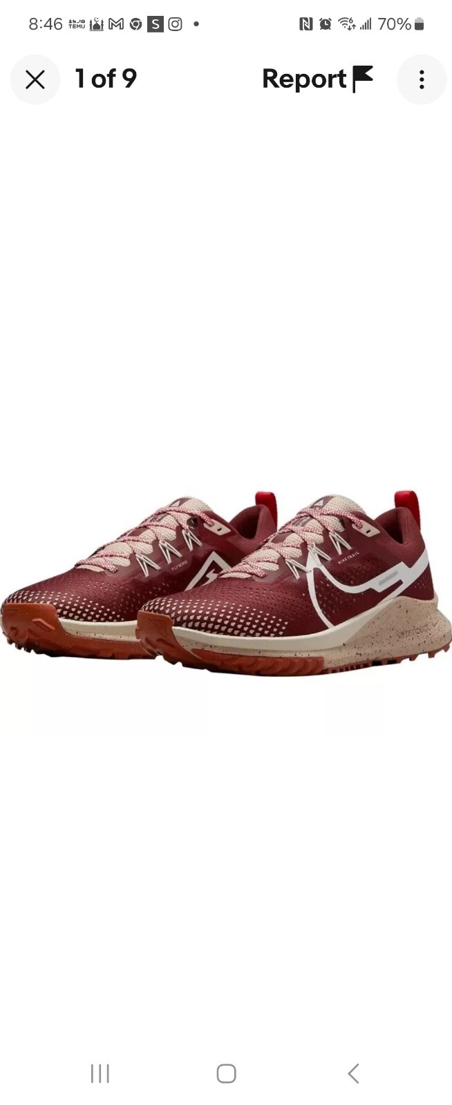 Scarpe da trail running Nike Pegasus Trail 4 da uomo 8 5 DJ6158 200 Dark Pony Sail Rosso